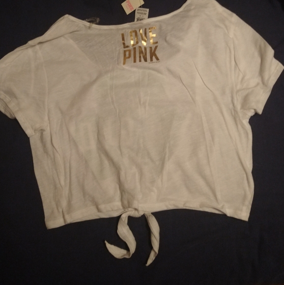 GIMME THE GOLD~crop tee shirt~St. Patrick's Day~Shamrock~Victoria's Secret PINK - Picture 4 of 5